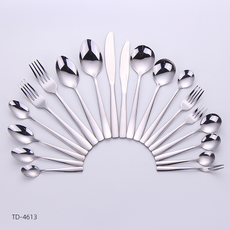 19pcs simple/classic design mirror polish metal dinnerware set