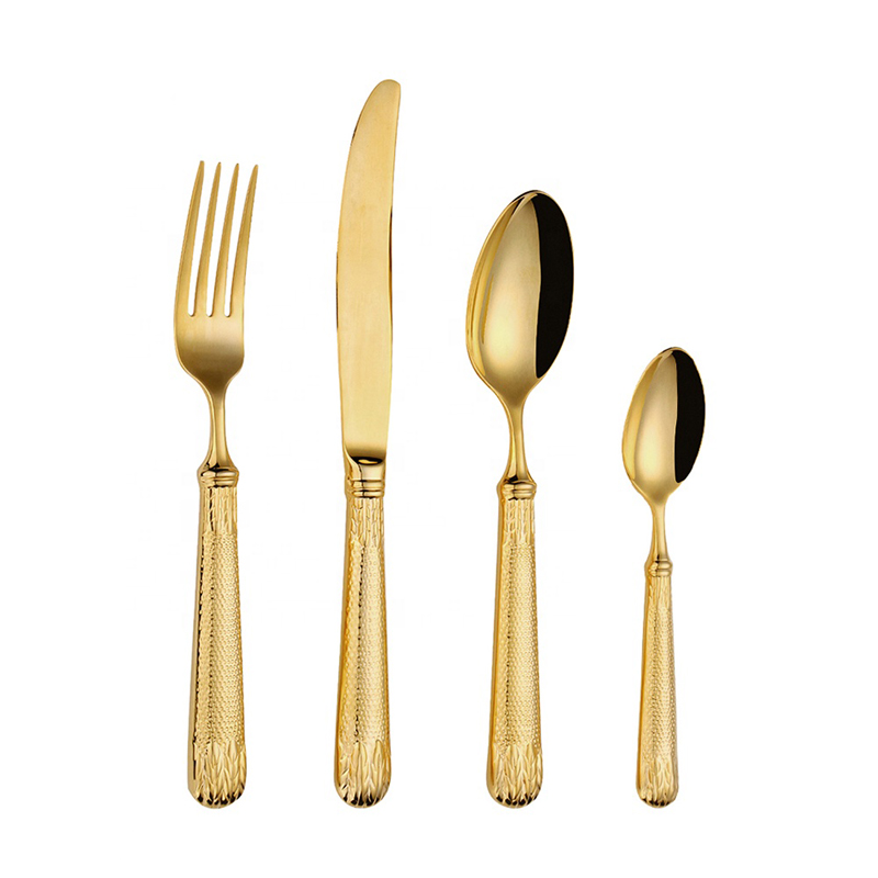 besteck set gold cutery flatware 18/10 knife and fork cutlery with golden pvd