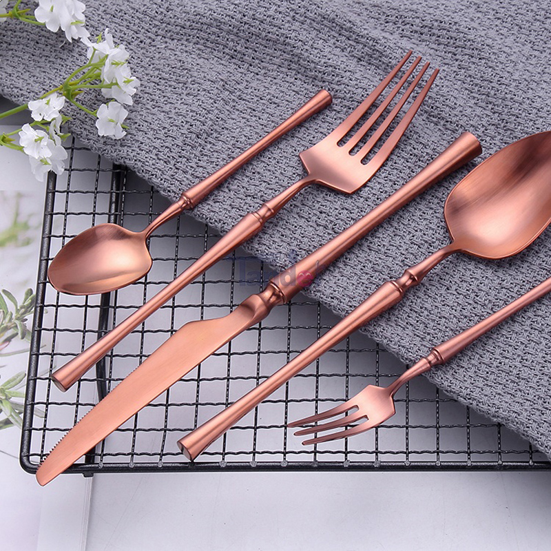 european besteck pvd coating stainless steel wedding flatware metal rose gold cutlery set
