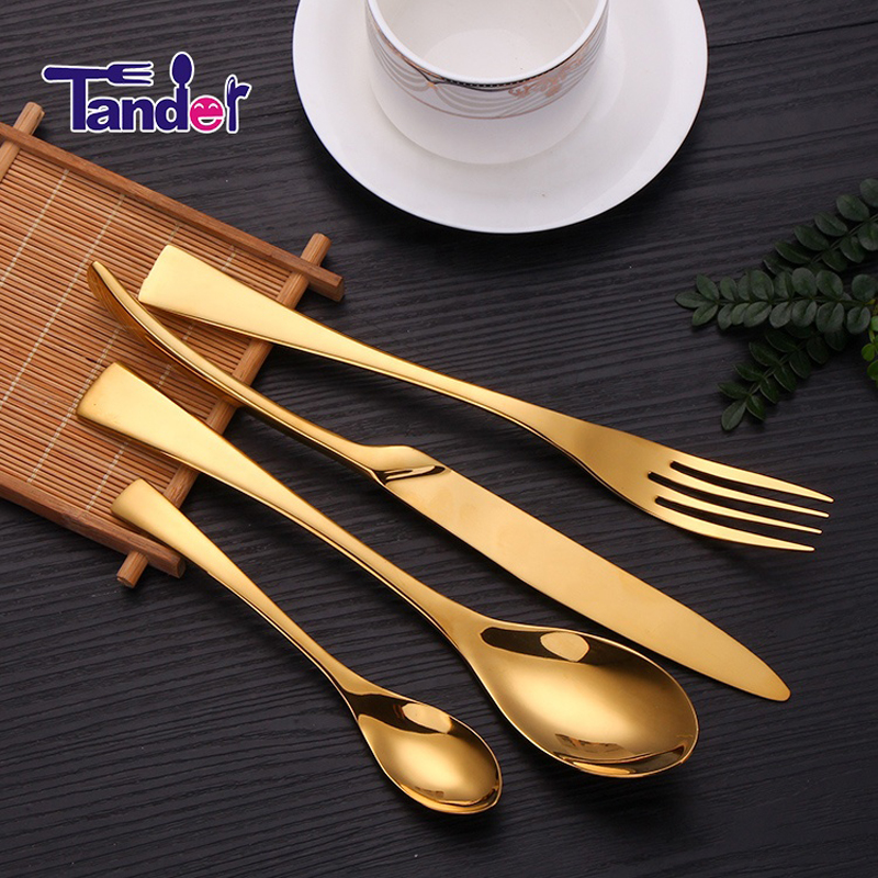 home wedding 4pcs elegant rose gold inox cutlery set