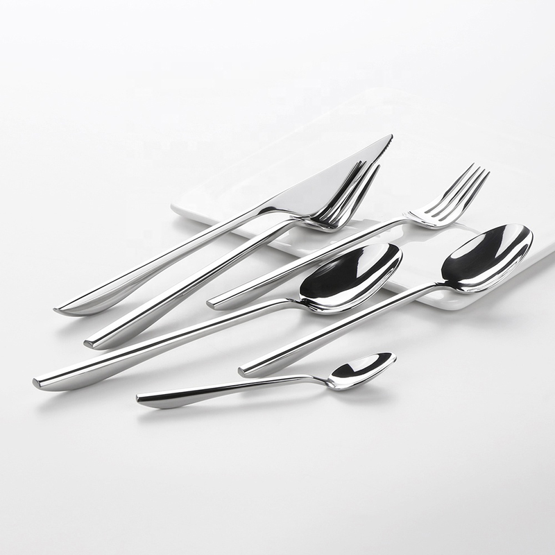 creative forged stainless steel flatware silver fancy metal restaurant cutlery set