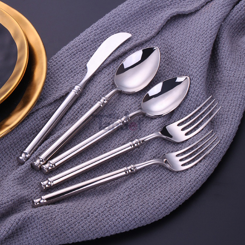 mirror polish 5 color options stainless steel restaurant flatware silver hotel cutlery set
