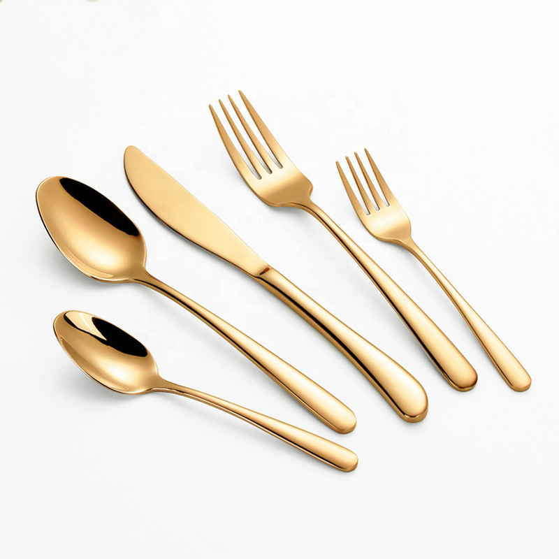 Tander elegant design 20 piece 4 person gold cutlery set stainless steel flatware set