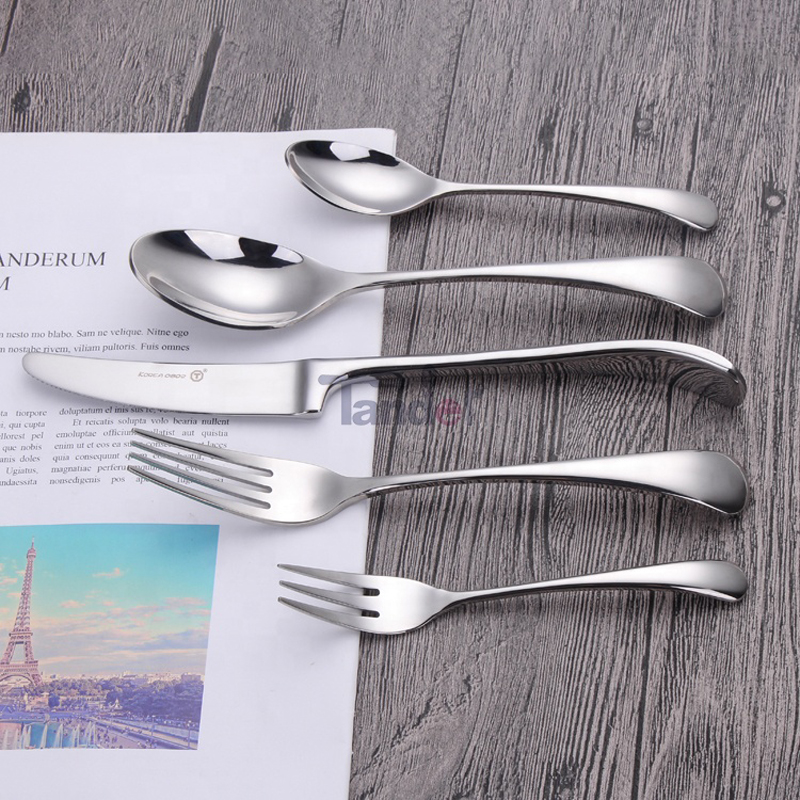 Curved Design Stainless Steel Kitchen Restaurant Party Tableware Cutlery 24PCS Set