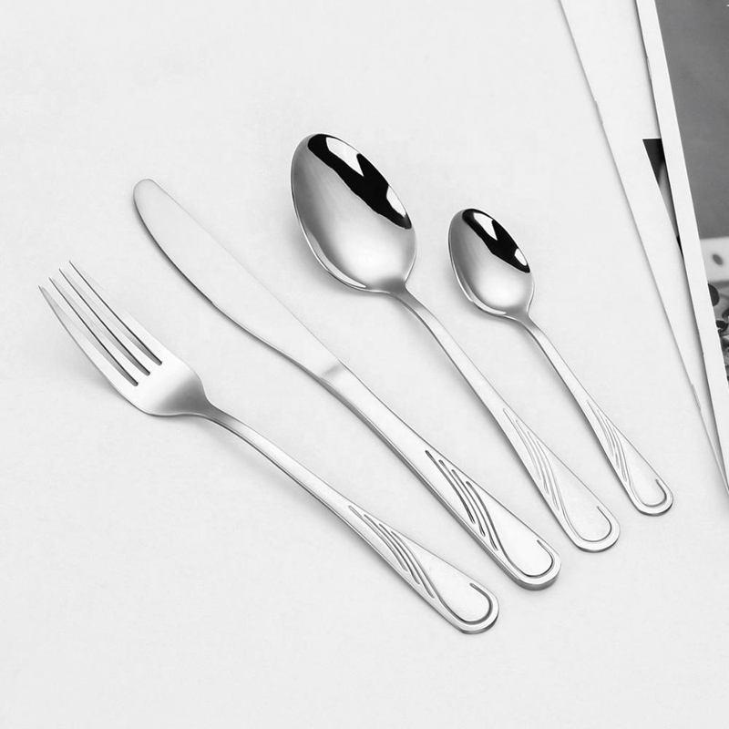 cheap pattern flatware reusable stainless steel cutlery set