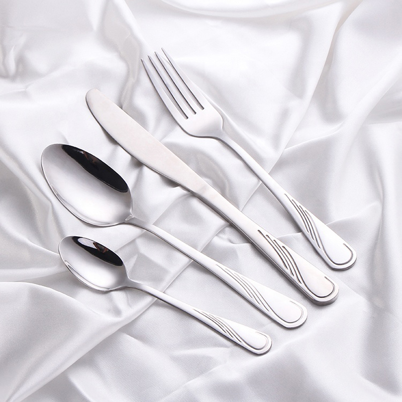 cheap pattern flatware reusable stainless steel cutlery set