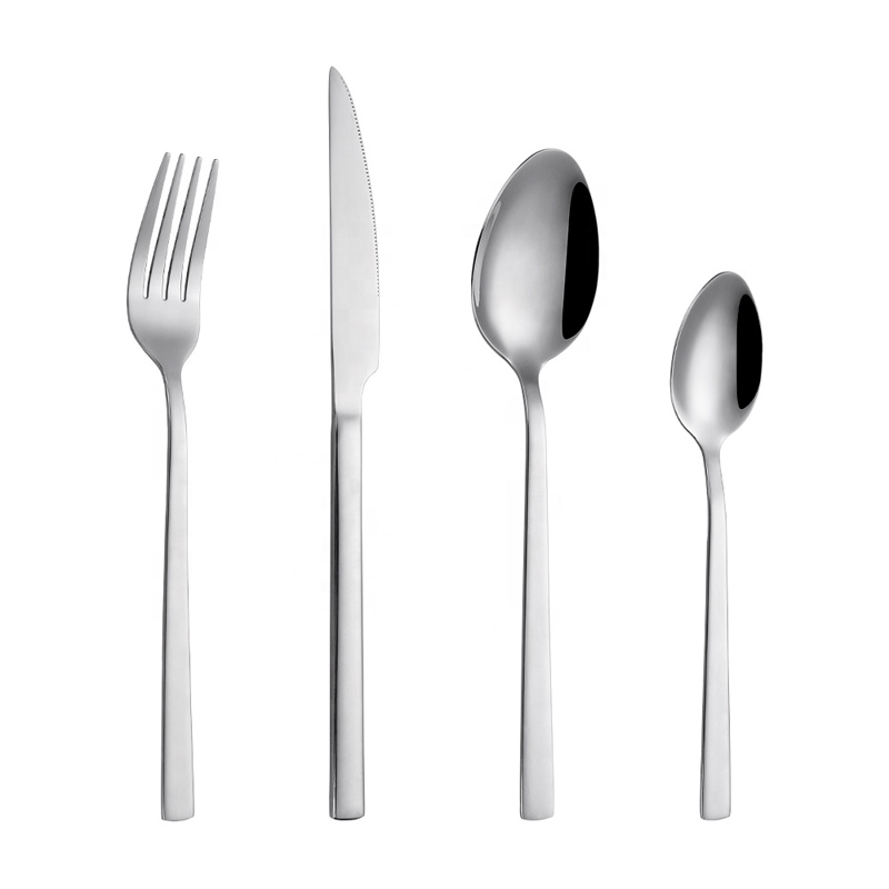 Silverware Set For Restaurant Steel Cutlery Reusable Flatware Stainless
