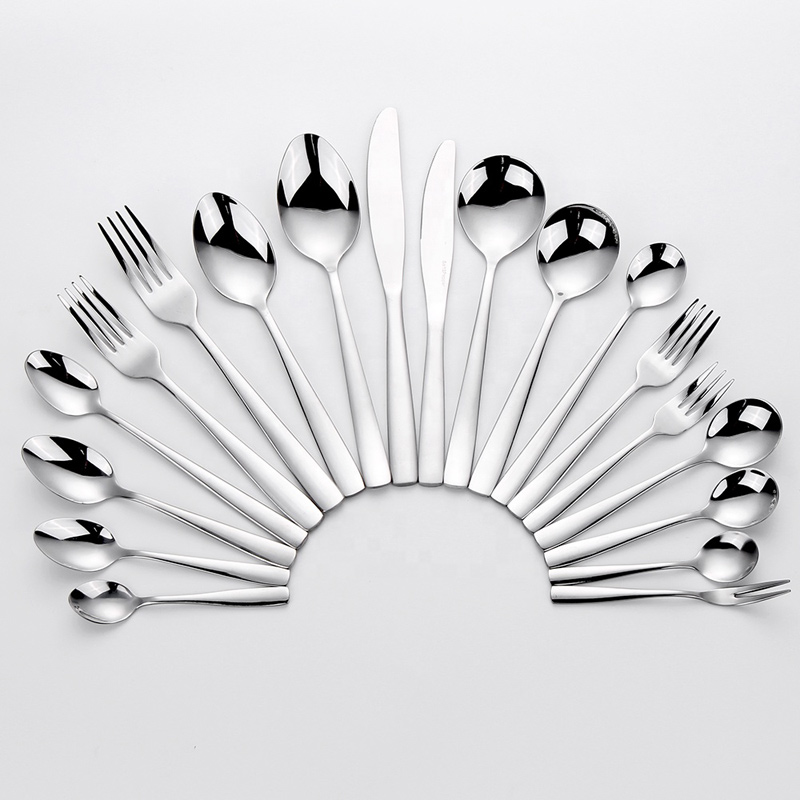 Morden 19PCS Simple/Classic Design Mirror Polish Metal Dinnerware Set